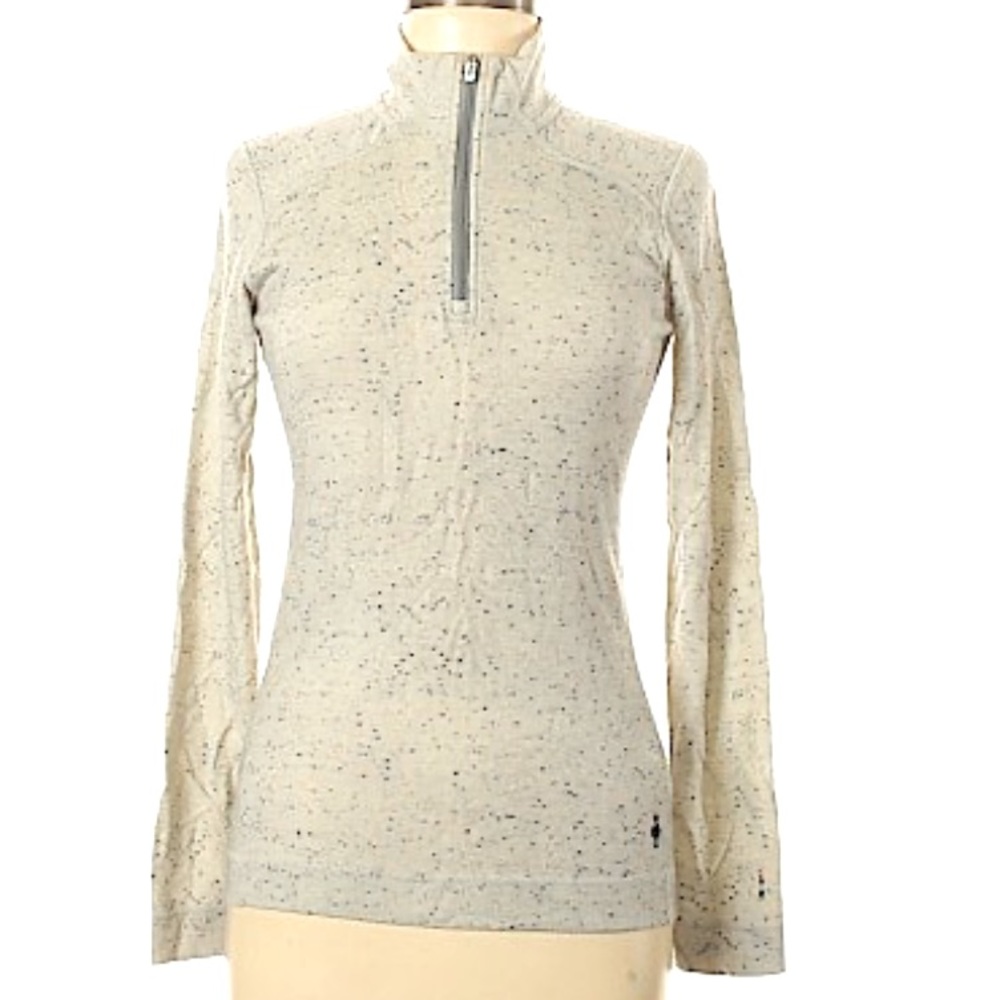 Smartwool Quarter-Zip Women's Grey w/ Navy Dots